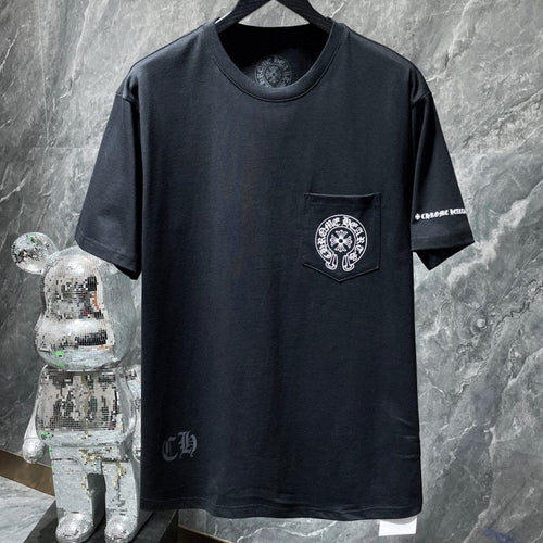 Chrome Hearts Horseshoe Circle Gothic Logo Tee – Black / White