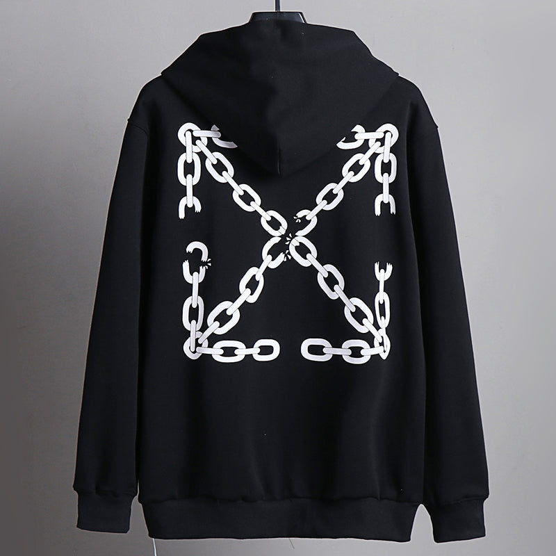 Off-White Chain Arrow Zip Hoodie – Black Fleece