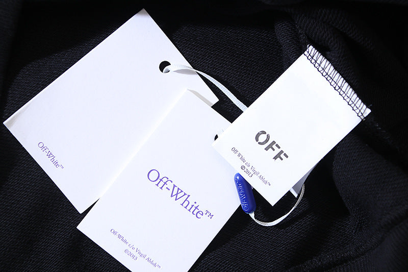 Off-White Logo Cotton Crewneck Sweatshirt — Black & White