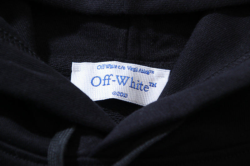 Off-White Logo Drawstring Hoodie — Black / White / White Red