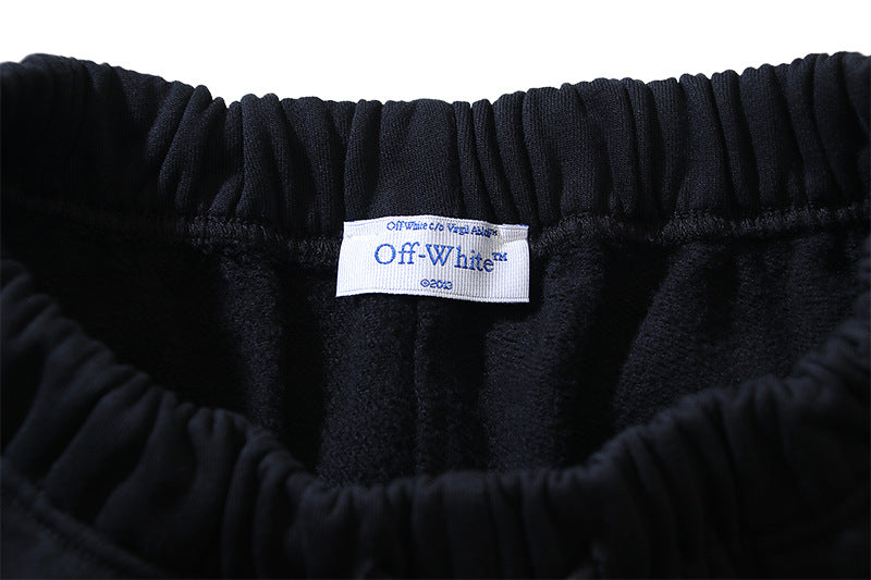 OFF-WHITE "Caravaggio Angel" Renaissance Graphic Cotton Sweatshorts