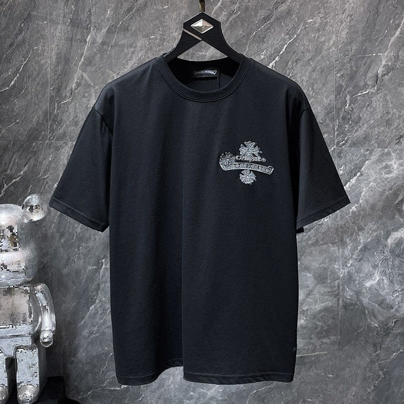 Chrome Hearts Crown Scepter Crest Embroidered Tee – Black