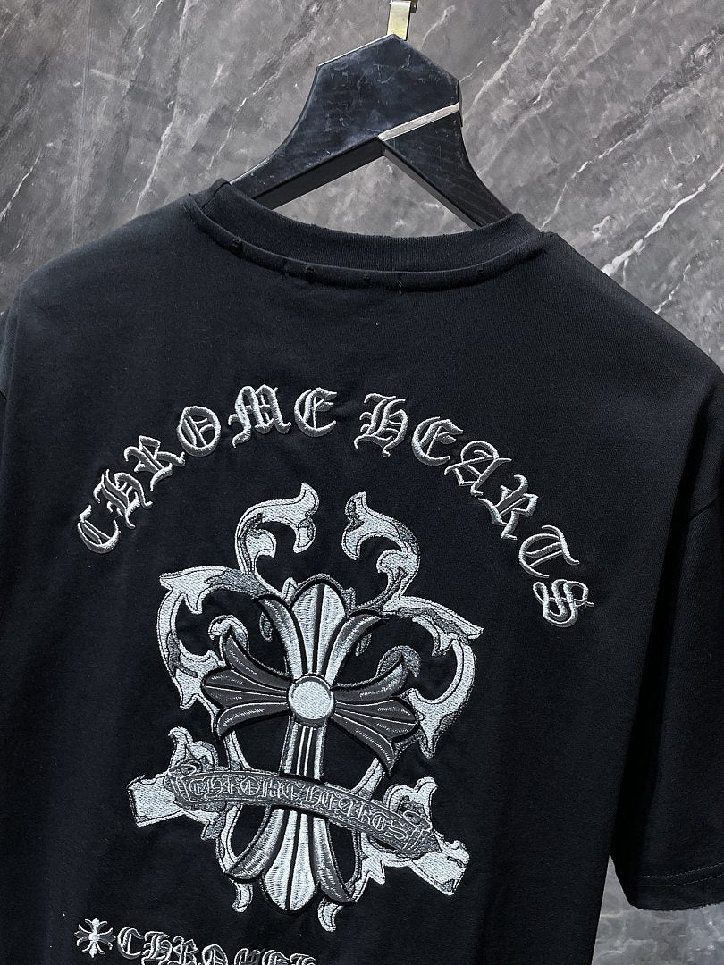 Chrome Hearts Gothic Cross Graphic T-Shirt | Black