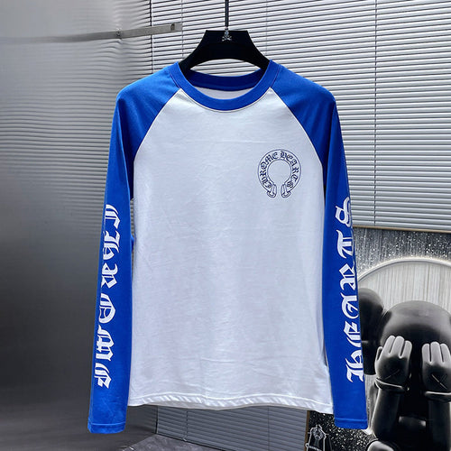 Chrome Hearts CH Gothic Raglan Long Sleeve Tee – Blue / White