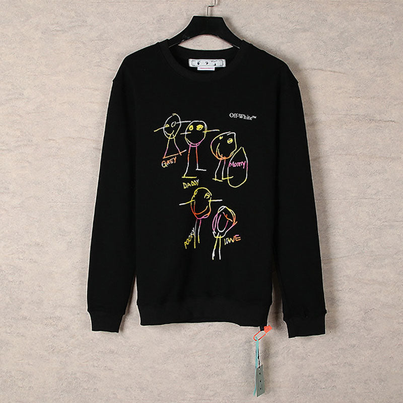 Off-White Cartoon Line Character Crewneck Sweatshirt