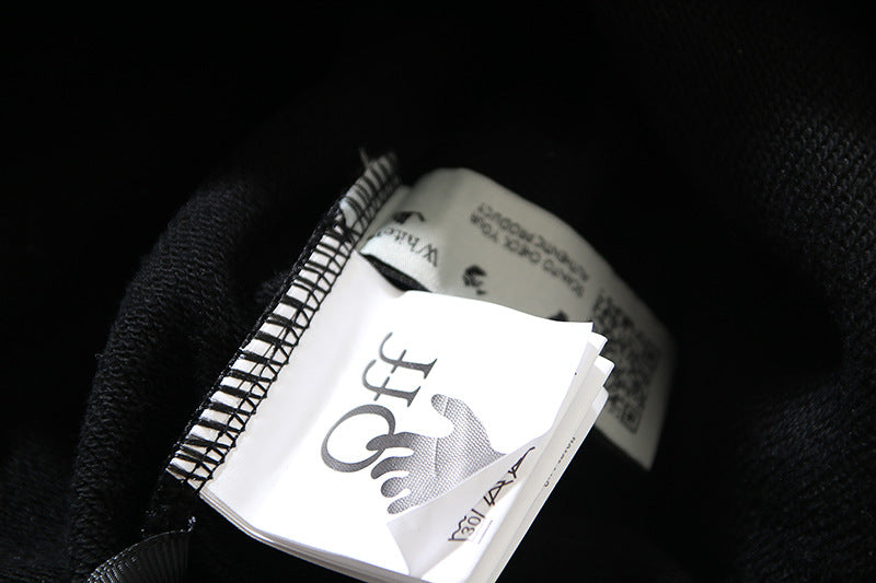 OFF WHITE Graffiti Script Logo Hoodie – Black & White